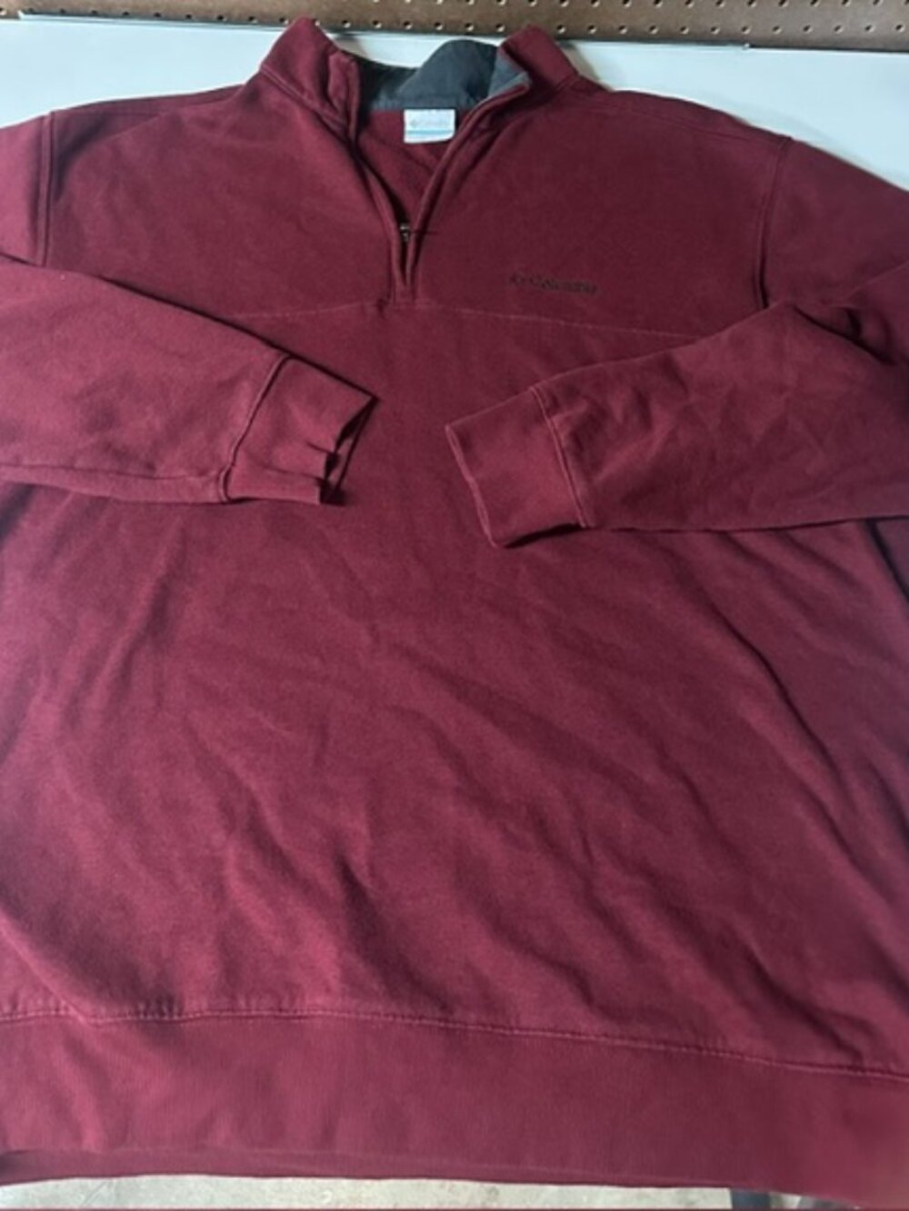 Vintage Y2K Columbia Sportswear Burgundy XXl 1/4 Zip Fleece Pullover Mock Neck